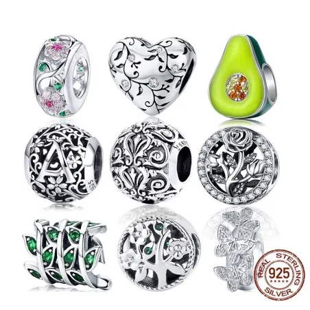 PulseraPulsera perlas - dijes - plata de ley 925