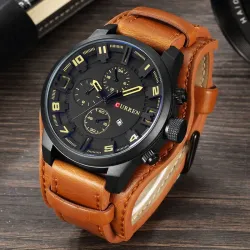 RelojesCURREN - reloj deportivo militar - Cuarzo - correa de cuero - resistente al agua