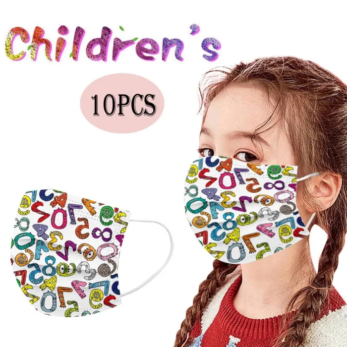 Mascarillas bucalesMascarilla protectora para la cara/boca - 3 capas - desechable - estampado de dibujos animados - para niño...