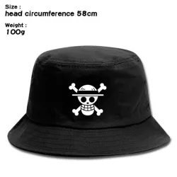 Cappello in tela - stile secchiello - nero - con stampa teschio