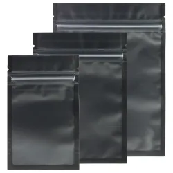 Gjenlukkbare plastposer - matt-svart / klar - 7,5 * 13 cm - 100 stykker