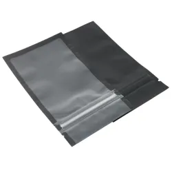 Gjenlukkbare plastposer - matt-svart / klar - 7,5 * 13 cm - 100 stykker