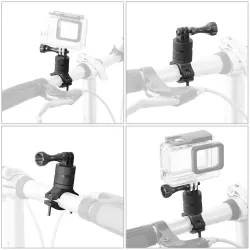 Support de guidon de vélo / moto - pince métallique - support de caméra - pivot 360 - pour caméras GoPro
