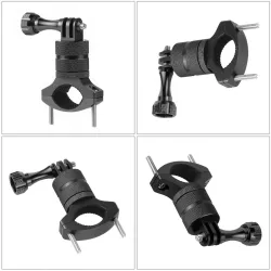 Support de guidon de vélo / moto - pince métallique - support de caméra - pivot 360 - pour caméras GoPro