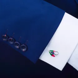 Colorful enamel cufflinks - hollow-out bicycle saddleCufflinks
