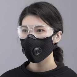 Masque de protection - coupe-vent / anti-poussière - filtre à charbon actif PM25 - double valve à air