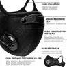 Skyddande ansiktsmask - vind-/dammtät - PM25 aktivt kolfilter - dubbel luftventil