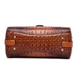 Elegant skuldertaske - krokodilleskindsmønster