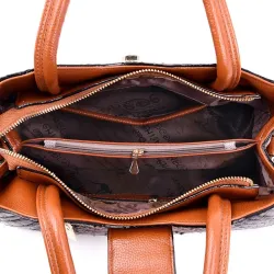 Elegant skuldertaske - krokodilleskindsmønster