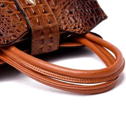 Elegant skuldertaske - krokodilleskindsmønster