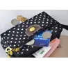 Small clutch bag - triple zipper - wrist strap - dots patternBags