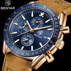 BENYAR - urheilu Kvartsikello - vedenpitävä - nahkaranneke