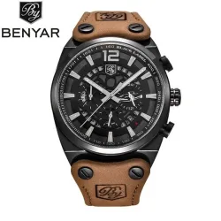 BENYAR - relógio Quartz esportivo - à prova d'água - pulseira de couro