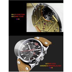 RelojesBENYAR - reloj deportivo de cuarzo - resistente al agua - correa de piel