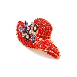 BrochesBroche sombrero cristal rojo