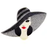Dame au chapeau noir - broche