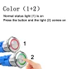 Metalen drukknopschakelaar - tweekleurige LED - waterdicht - tijdelijke reset - 12V - 220V - 199mm - 22mmSchakelaars