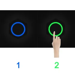 InterruptoresPulsador metálico - LED bicolor - estanco - rearme momentáneo - 12V - 220V - 199mm - 22mm