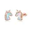 Enhörningsörhängen - blå opal - 925 sterling silver