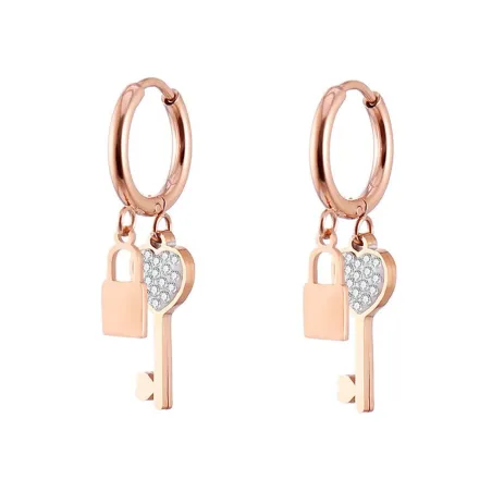 AretesLlave / cerradura de cristal - pendientes