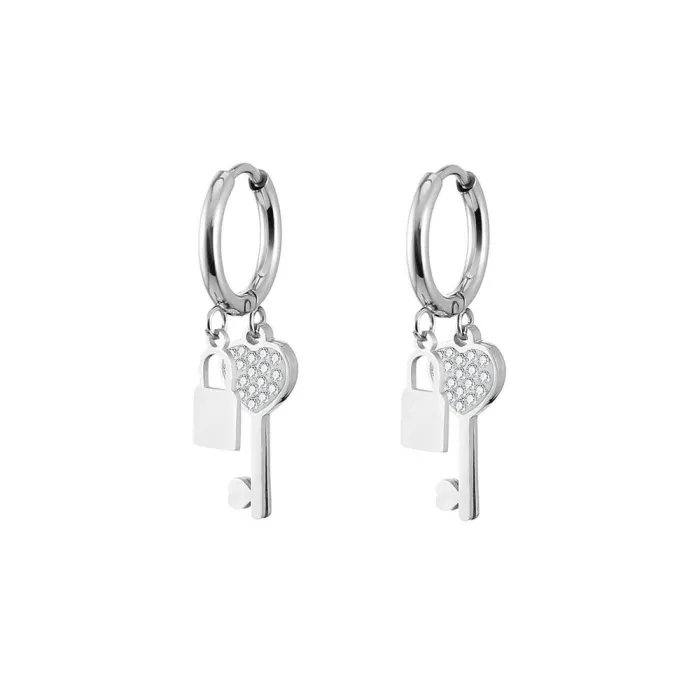 AretesLlave / cerradura de cristal - pendientes