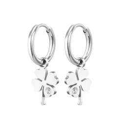 Trevo de quatro folhas / cristal - brincos