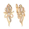 Boucles d'oreilles élégantes en or rose - fleur de cristal