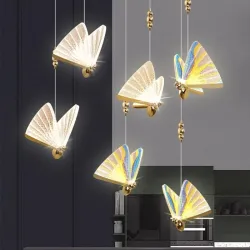 Moderne taklampe - fargerik sommerfugl