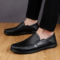 Klassiske loafers til mænd - slip on - ægte læder