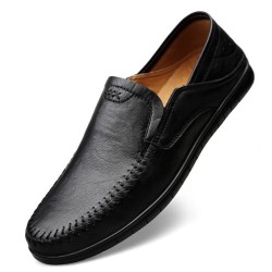 Klassiska loafers för män - slip on - äkta läder