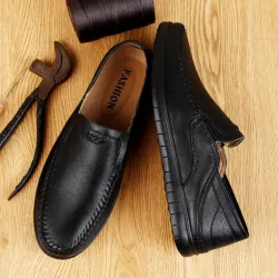 Mocassins classiques pour hommes - à enfiler - cuir véritable