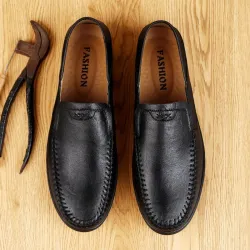 Mocassins classiques pour hommes - à enfiler - cuir véritable