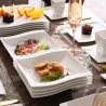 Elegant servis - middagsset i vitt porslin - koppar - fat - tallrikar