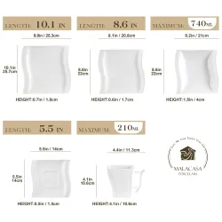 Elegant servis - middagsset i vitt porslin - koppar - fat - tallrikar