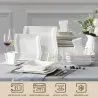 CubiertosVajilla elegante - vajilla de porcelana blanca - tazas - platillos - platos