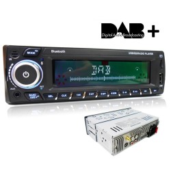 1 Din bilradio - DAB plus - fjernkontroll - Bluetooth - handsfree - ISO - TF - USB - Aux