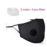 Skyddande ansikts-/munmask - PM25 aktivt kolfilter - luftventil - återanvändbar