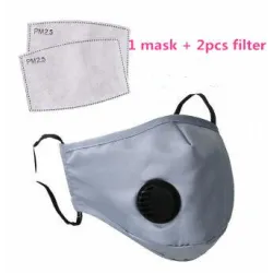 Protective face / mouth mask - PM25 activated carbon filter - air valve - reusableMouth masks
