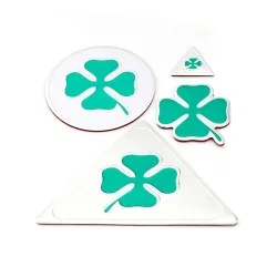 PegatinasEtiqueta engomada del coche del trébol de cuatro hojas - emblema de aluminio