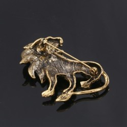 BrochesBroche antiguo león de plata / oro