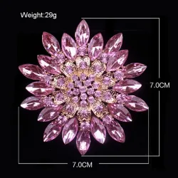 BrochesFlor de margarita grande - broche de cristal
