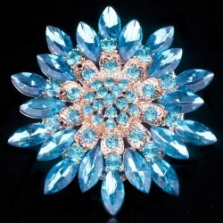 Stor tusindfryd blomst - krystal broche