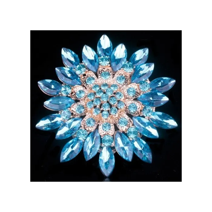 Stor tusindfryd blomst - krystal broche