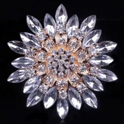 Big daisy flower - crystal broochBrooches