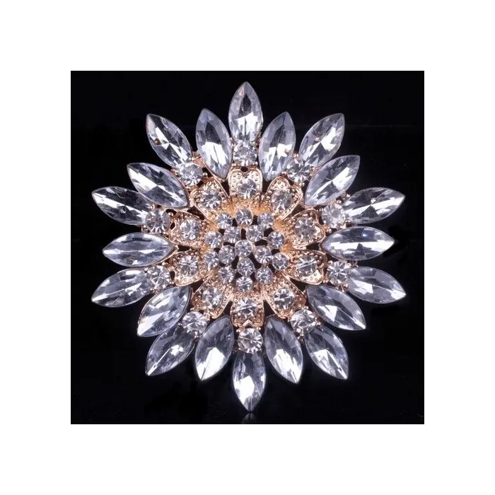 Big daisy flower - crystal broochBrooches