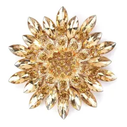 Flor de margarida grande - broche de cristal
