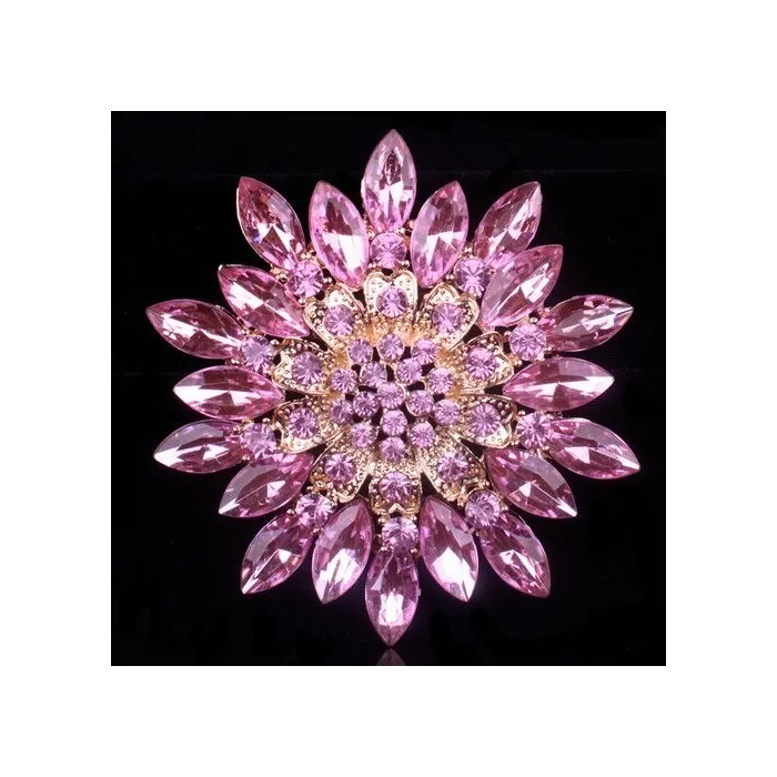 Stor tusindfryd blomst - krystal broche