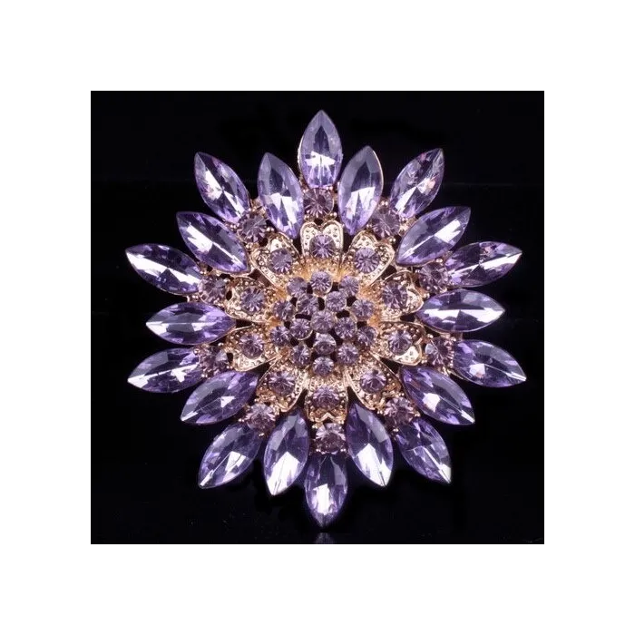 Stor tusindfryd blomst - krystal broche