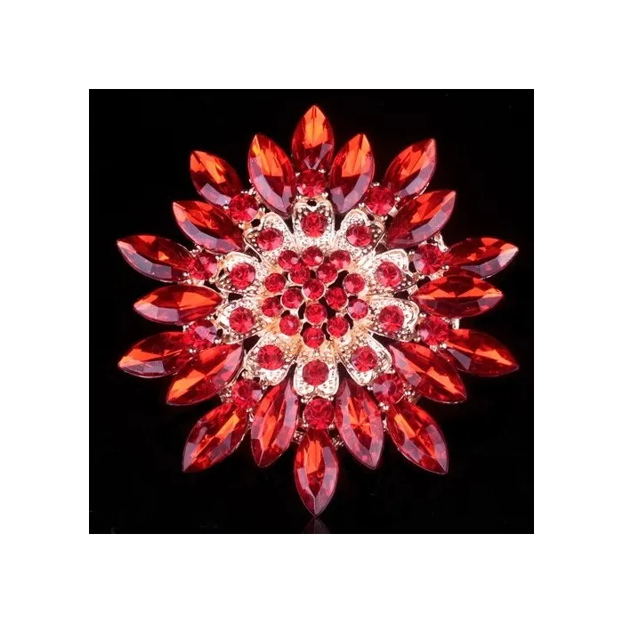Flor de margarida grande - broche de cristal