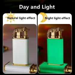 Briquet en métal à double flamme - brillant dans le noir